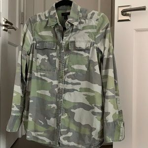 J. Crew camouflage bottom down